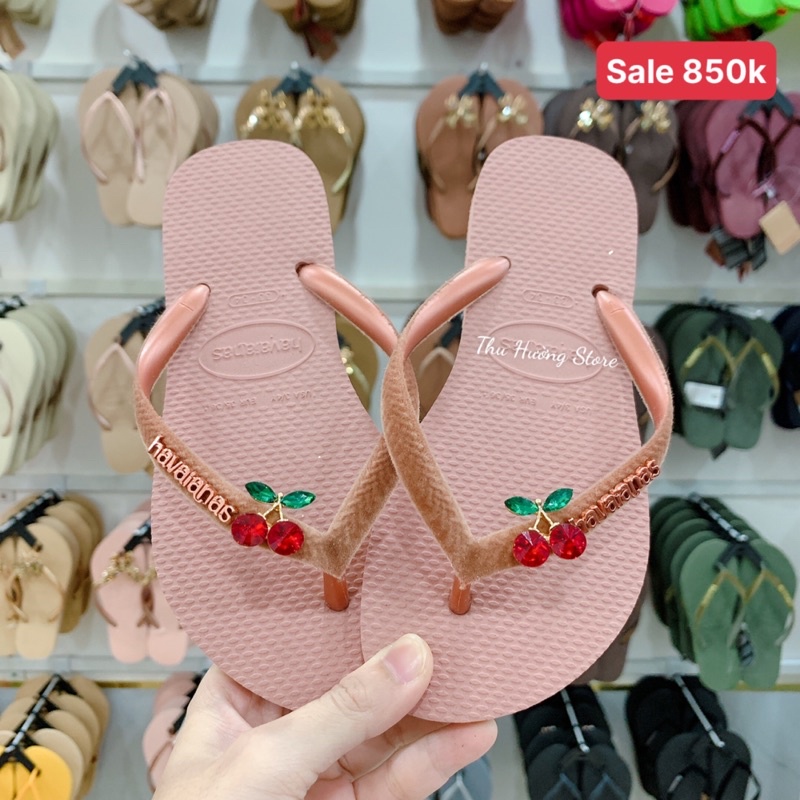 Havaianas quai nhung mix charm Cherry