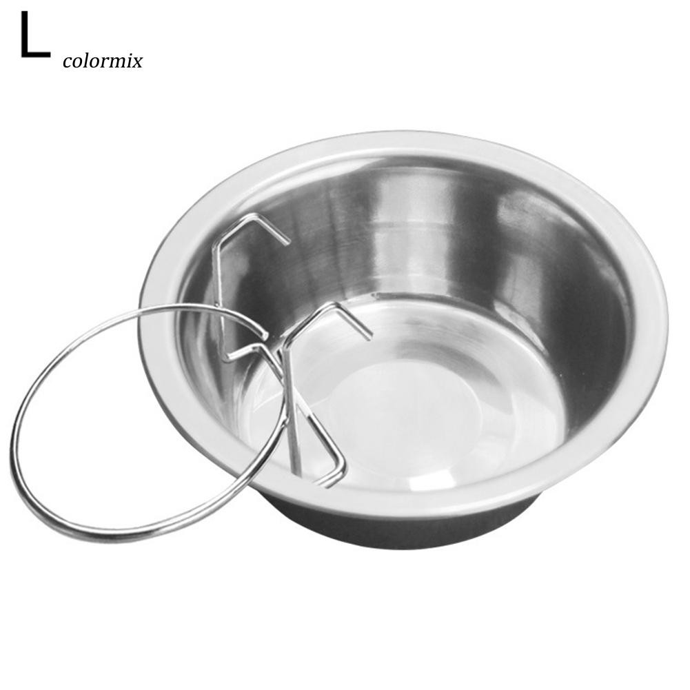 Bát inox đựng thức ăn nước uống cho thú cưng thiết kế có móc treo chống trượt tiện dụng