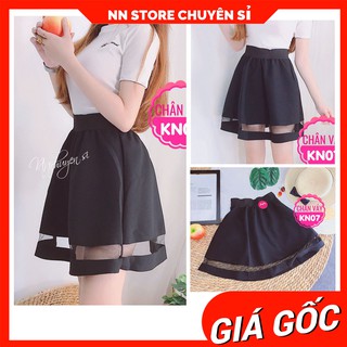 CHÂN VÁY PHỐI LƯỚI XÒE CỰC XINH - CHÂN VÁY NGẮN XÒE KN07 ⚡ẢNH THẬT