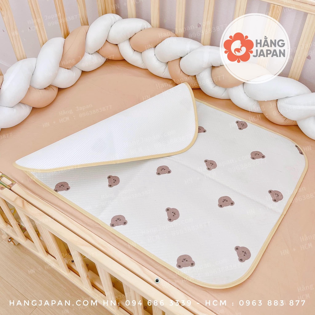 Lót chống thấm cao cấp 4D Hàn Quốc họa tiết xinh xắn dùng trải giường, cũi, thay tã cho con tiện lợi