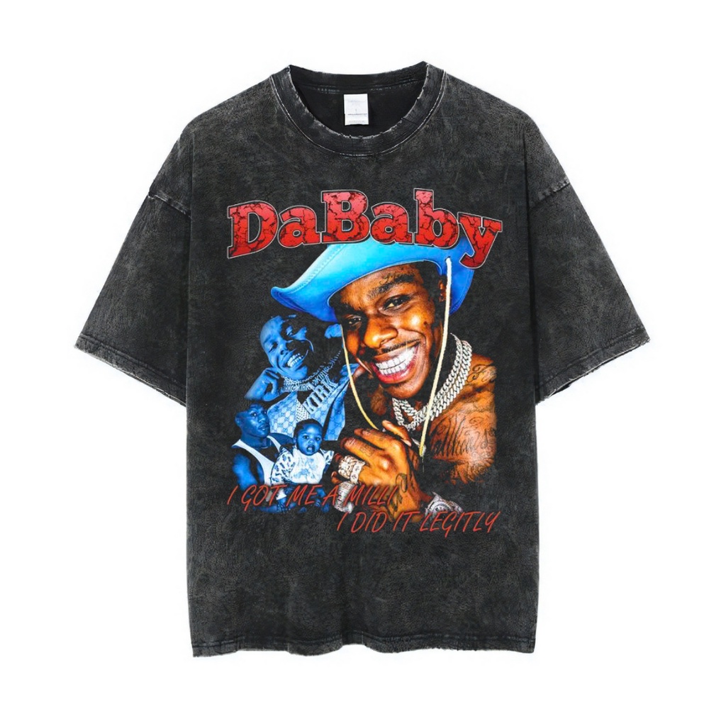 Áo Thun Oversized Tâm Lý "DaBaby" | Áo Rapper | Đá Rửa Đá | Áo Thun Oversize | Phong Cách Cổ Điển | Áo