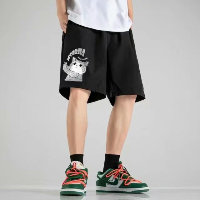 Quần short thể thao ống rộng in họa tiết hoạt hình thời trang mùa hè cho nam size m - 5xl