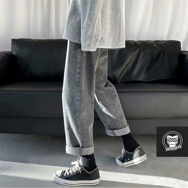 [xả kho] Quần bò ống rộng màu xanh nhạt và đen xám và đen tuyền Pon.mens