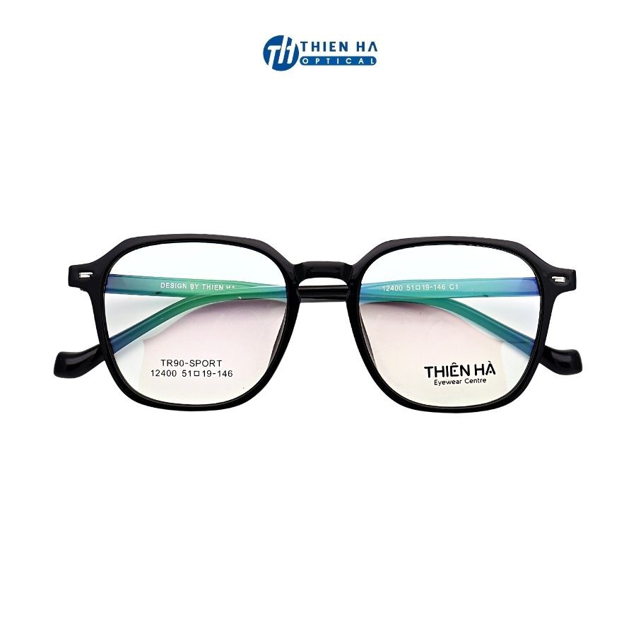 Gọng kính cận nam nữ THIÊN HÀ OPTICAL nhựa dẻo dáng đa giác nhựa TR90 mảnh nhẹ chắc UNISEX trẻ dễ đeo nhiều màu TH12400