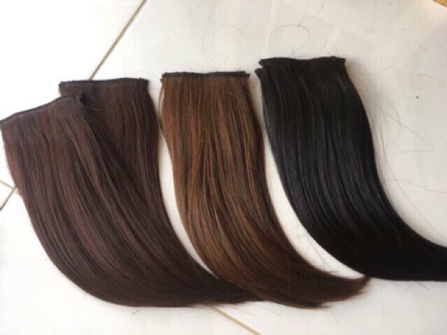 TÓC GIẢ NỮ ĐẸP KẸP TÓC GIẢ PHỒNG CHÂN TÓC 30cm LÀM DÀY TÓC GỒM 2 KẸP CAO CẤP