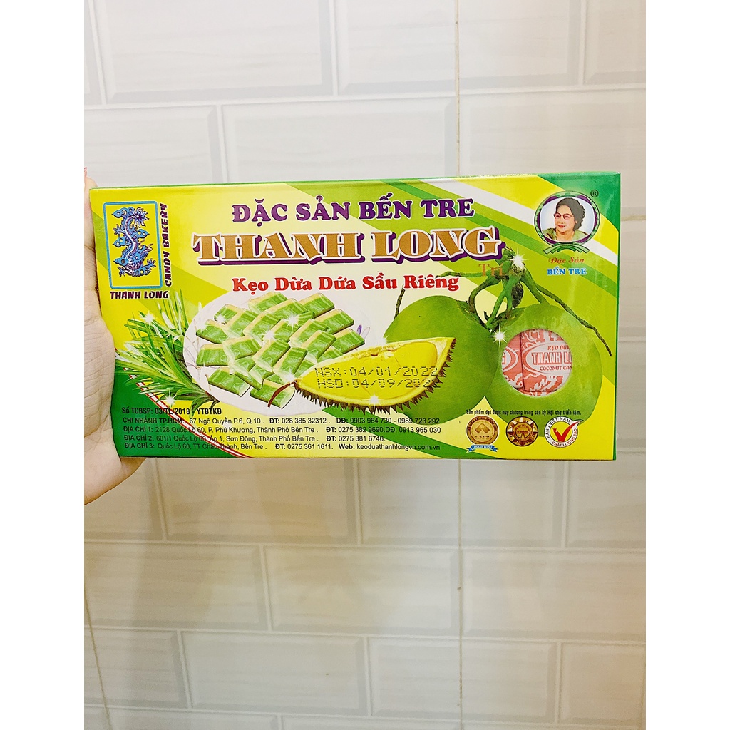 KẸO DỪA SẦU RIÊNG/ĐẬU PHỘNG SRIÊNG/DỨA DỪA SRIÊNG BẾN TRE THANH LONG 5 VỊ