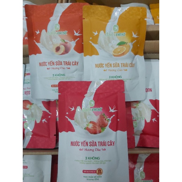 2 vị - Combo 5 túi nước yến sữa trái cây Daily Nest 120ml