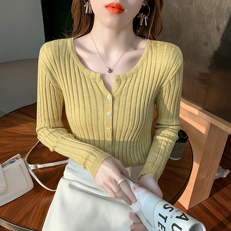 NRVP Áo Khoác Cardigan Dệt Kim Tay Dài Dáng Rộng Phong Cách Hàn Quốc Cho Nữ