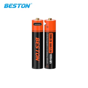 Bộ 2 Viên Pin Đũa Sạc BESTON AAA 1.5V Tự Sạc Bằng Dây Cáp, Dùng Cho Điều Khiển Tivi, Chuột Không Dây, Đồng Hồ Để Bàn