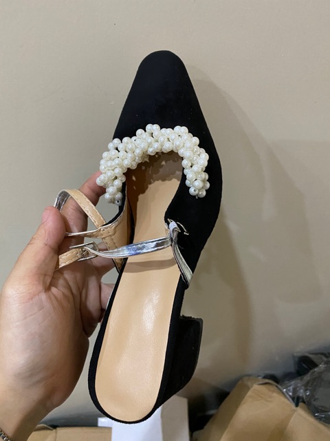 Giày da lộn cao gót