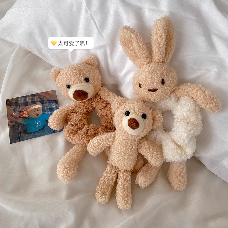 Dây Cột Tóc Hình Gấu Bông Dễ Thương Phong Cách Hàn Quốc Cho Bé Gái