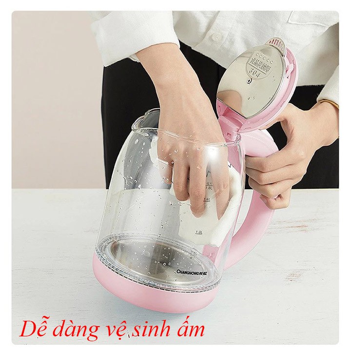 Ấm Siêu Tốc Thủy Tinh 1,8 Lít – Ấm đun nước siêu tốc thủy tinh PESKOE A32