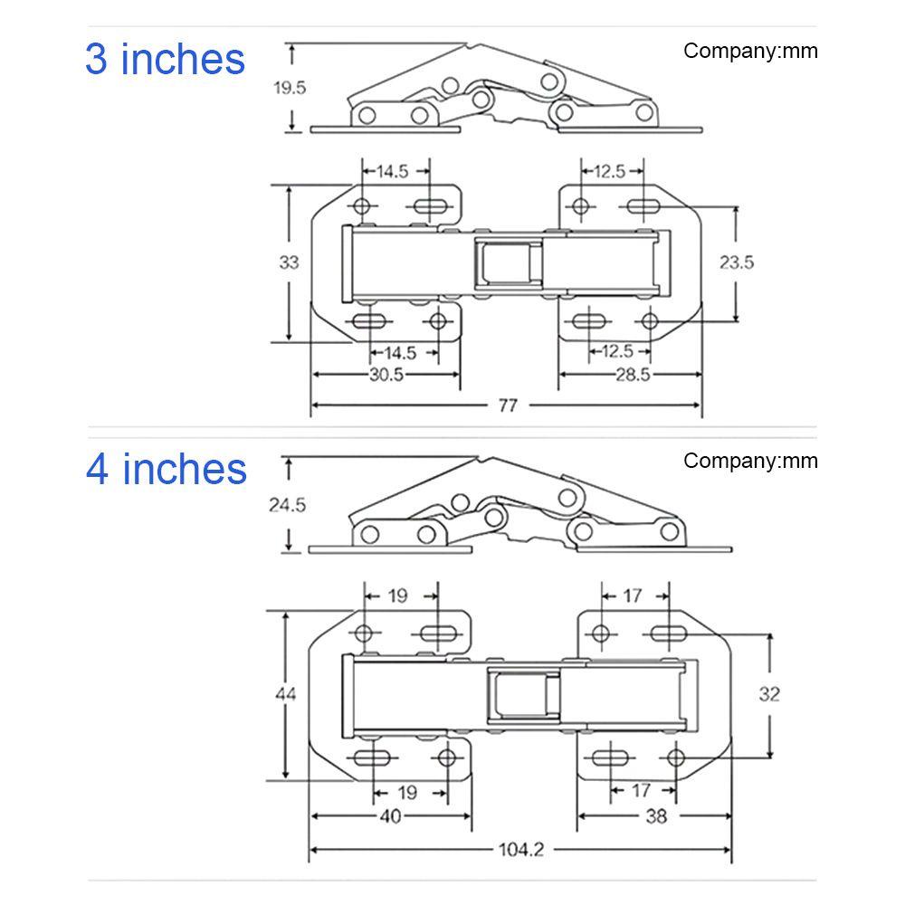Set 5 Bản Lề Cửa Thủy Lực Không Đục Lỗ Có Thể Gập Lại