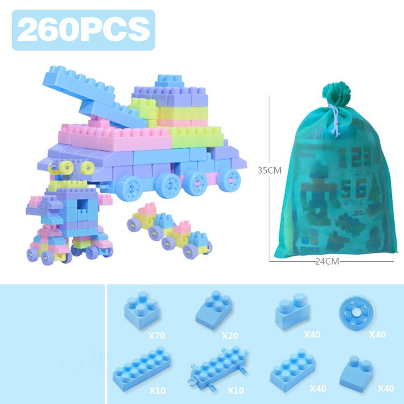 Set 100 / 260 / 416 khối đồ chơi lắp ghép mini cho bé