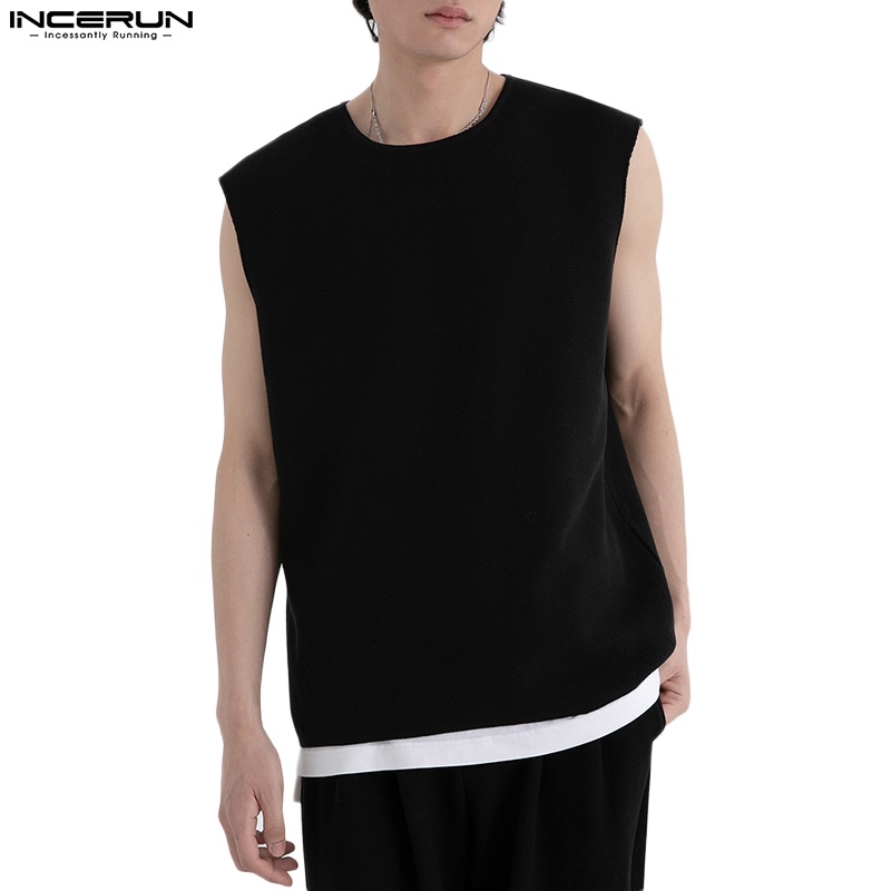 INCERUN Áo Thun Ba Lỗ Màu Sắc Đơn Giản Cho Nam