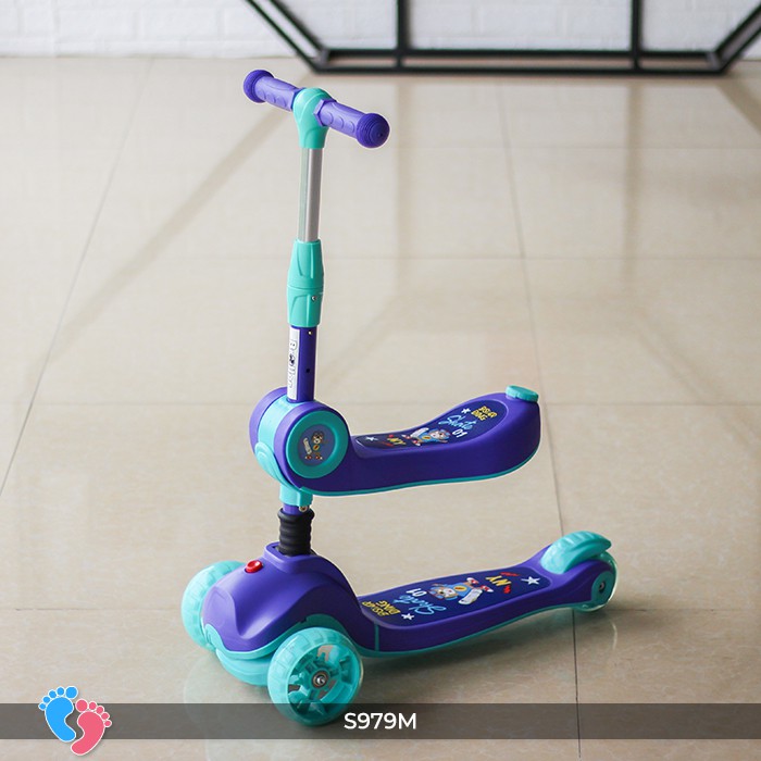 Xe trượt scooter 3 bánh có đèn, có nhạc cho bé Broller BABY PLAZA S979M