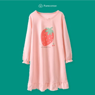 [Mã BMLT35] Váy ngủ mùa đông cho bé gái Purecotton chất liệu cotton cao cấp dáng suông dễ thương PC047