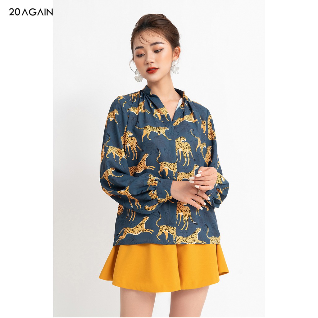 Áo sơ mi voan nữ công sở 92WEAR 2 MÀU, đủ size, áo dài tay rút nhún cổ ASA1454