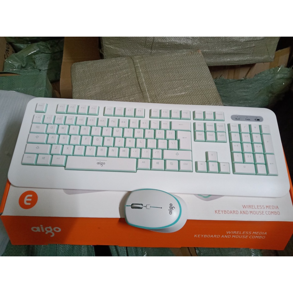 Combo bàn phím chuột Aigo không dây WQ 7602/7603 có tặng kèm pin,bảo hành 6 tháng BUNOC's