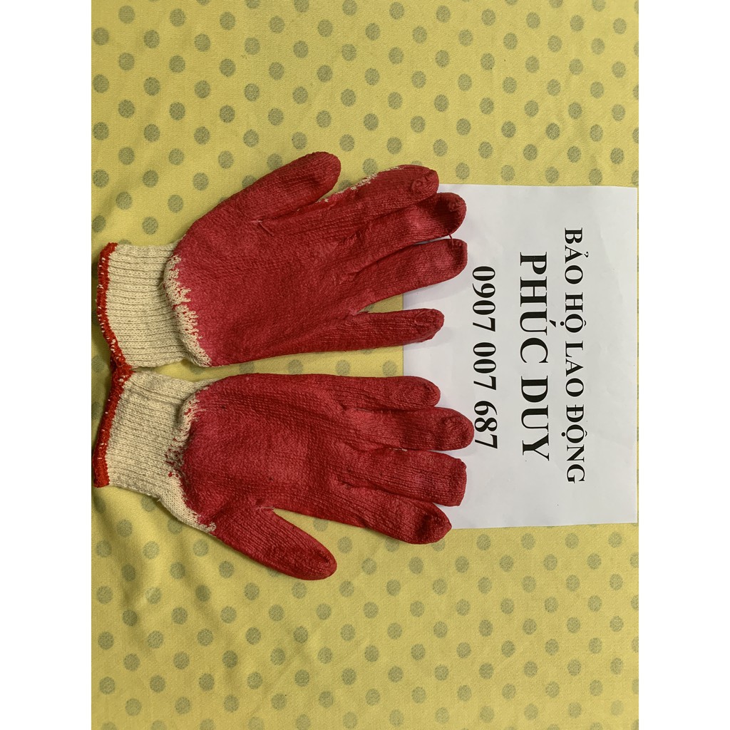 GĂNG TAY BẢO HỘ PHỦ CAO SU 1 MẶT -