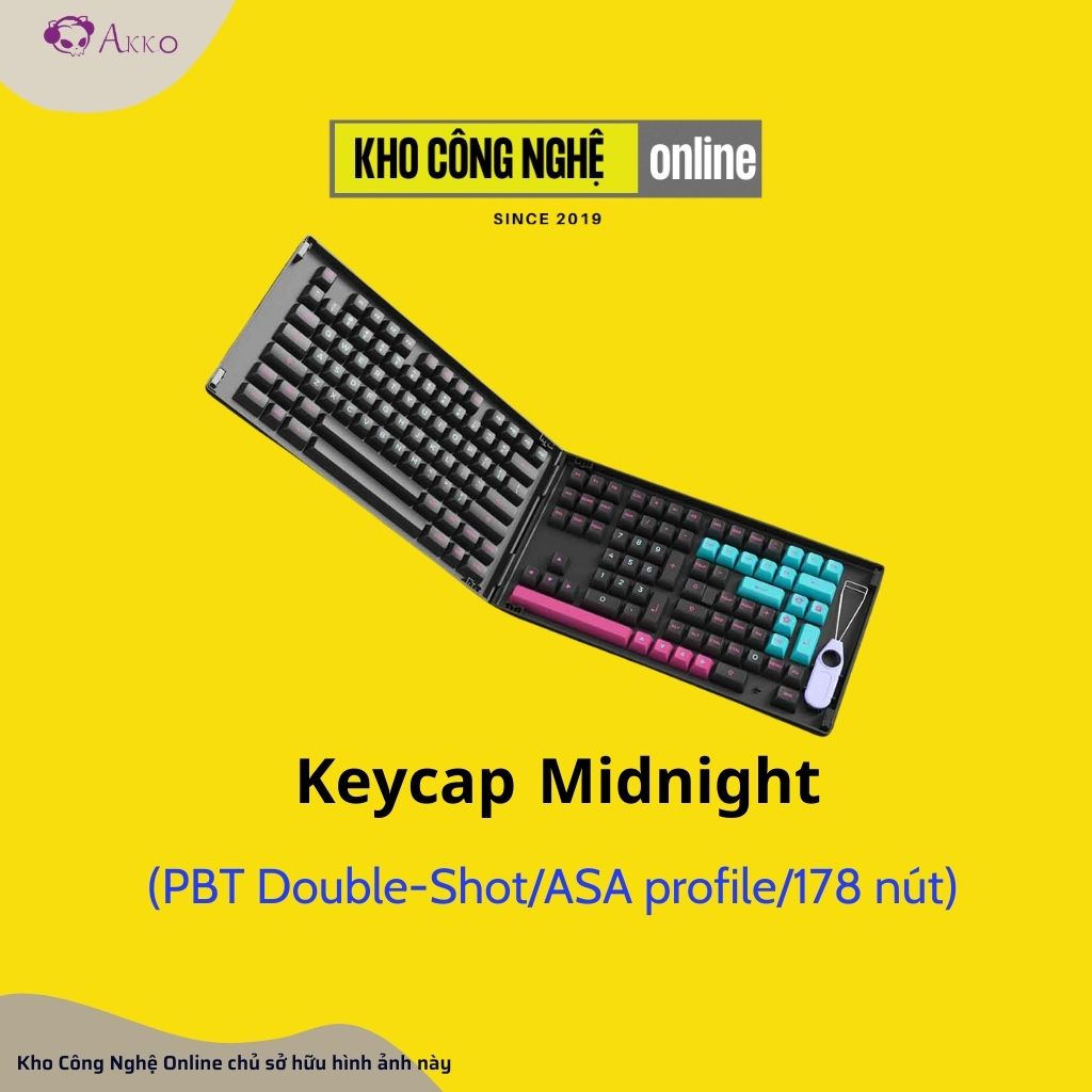 AKKO Keycap set – Midnight (PBT Double-Shot/ASA profile/178 nút)