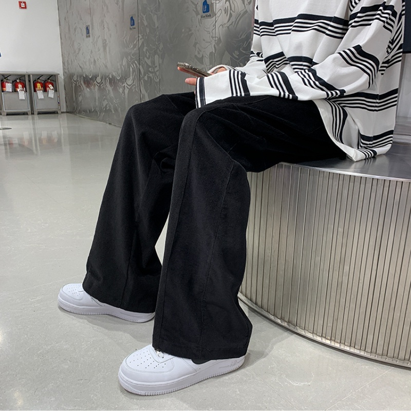 Quần dài ống rộng màu trơn phong cách Hàn Quốc thời trang năng động cho nam size M-2XL