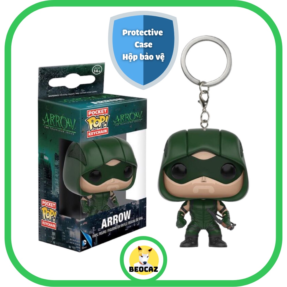 [Hỏa Tốc[Full Box] [Tặng Hộp Bảo Vệ] Móc khoá Funko dễ thương Green Arrow nhân vật Oliver Queen Mũi tên xanh DC