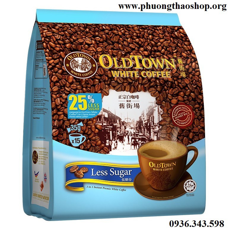 Cà Phê Trắng Oldtown Less Sugar - White Coffee Malaysia (ít đường)