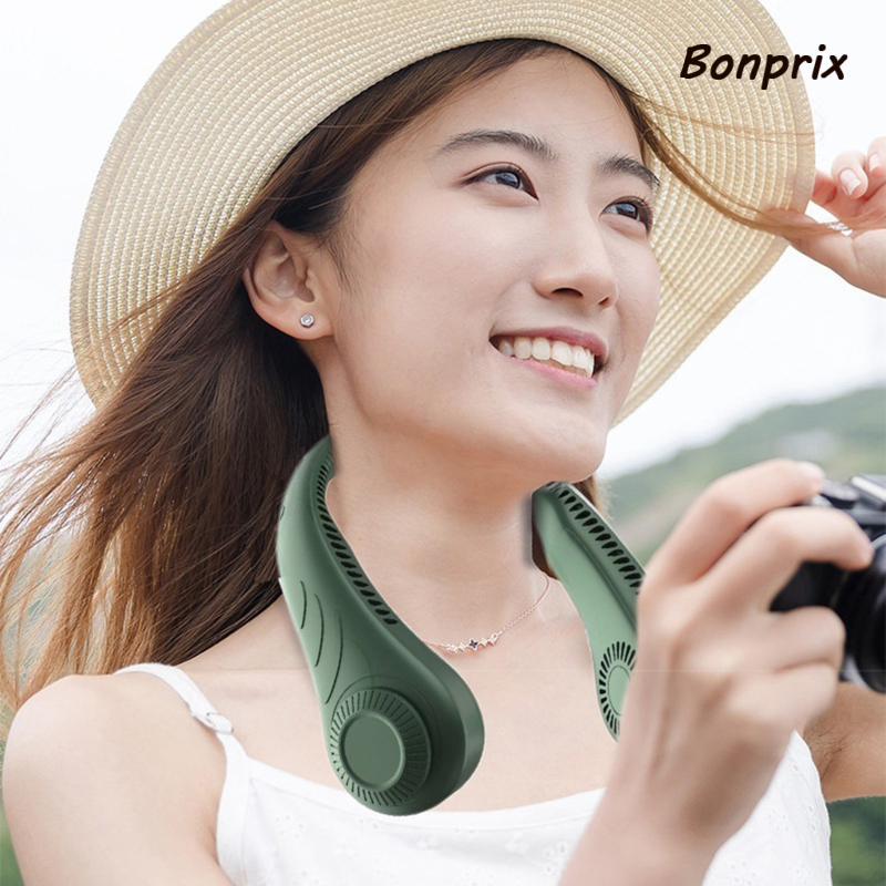 Quạt Làm Mát Mini Đeo Cổ Không Cánh Nhỏ Gọn Tiện Dụng