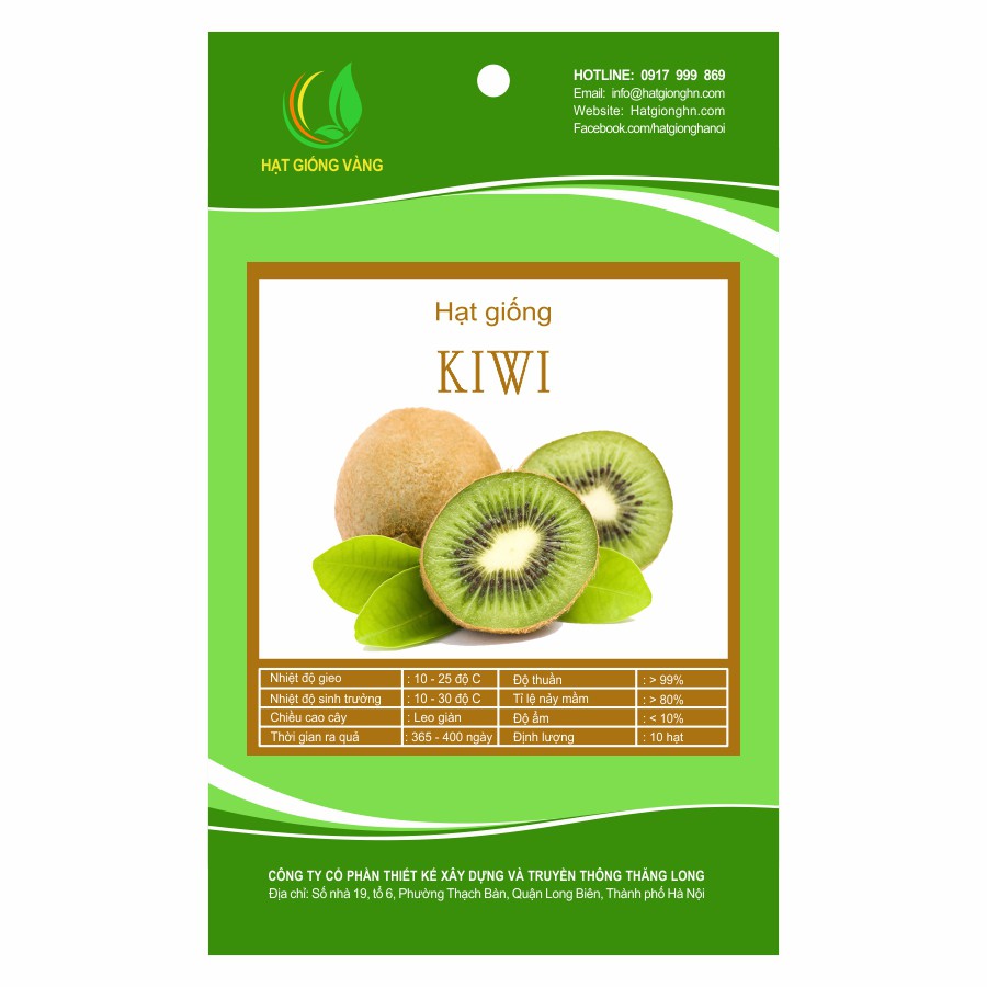 Hạt giống Kiwi F1 Golden Seeds tặng 1 gói kích mầm