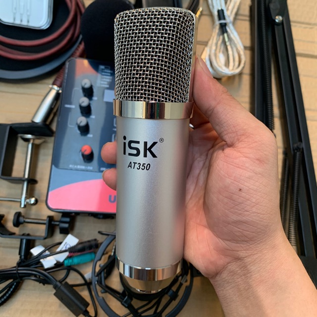 Chọn Bộ Mic Hát livestream karaoke ISK AT350-Sound Card icon upod pro tặng kèm tai nhét bảo hành 12 tháng