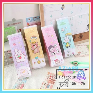 Hộp bút hình hộp sữa da pu chống thấm họa tiết hoạt hình - az1688