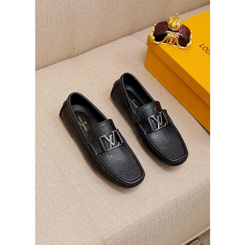 Giày tây lười nam da thật thời trang cao cấp Louis Vuitton LV phong cách sang trọng, thời thượng