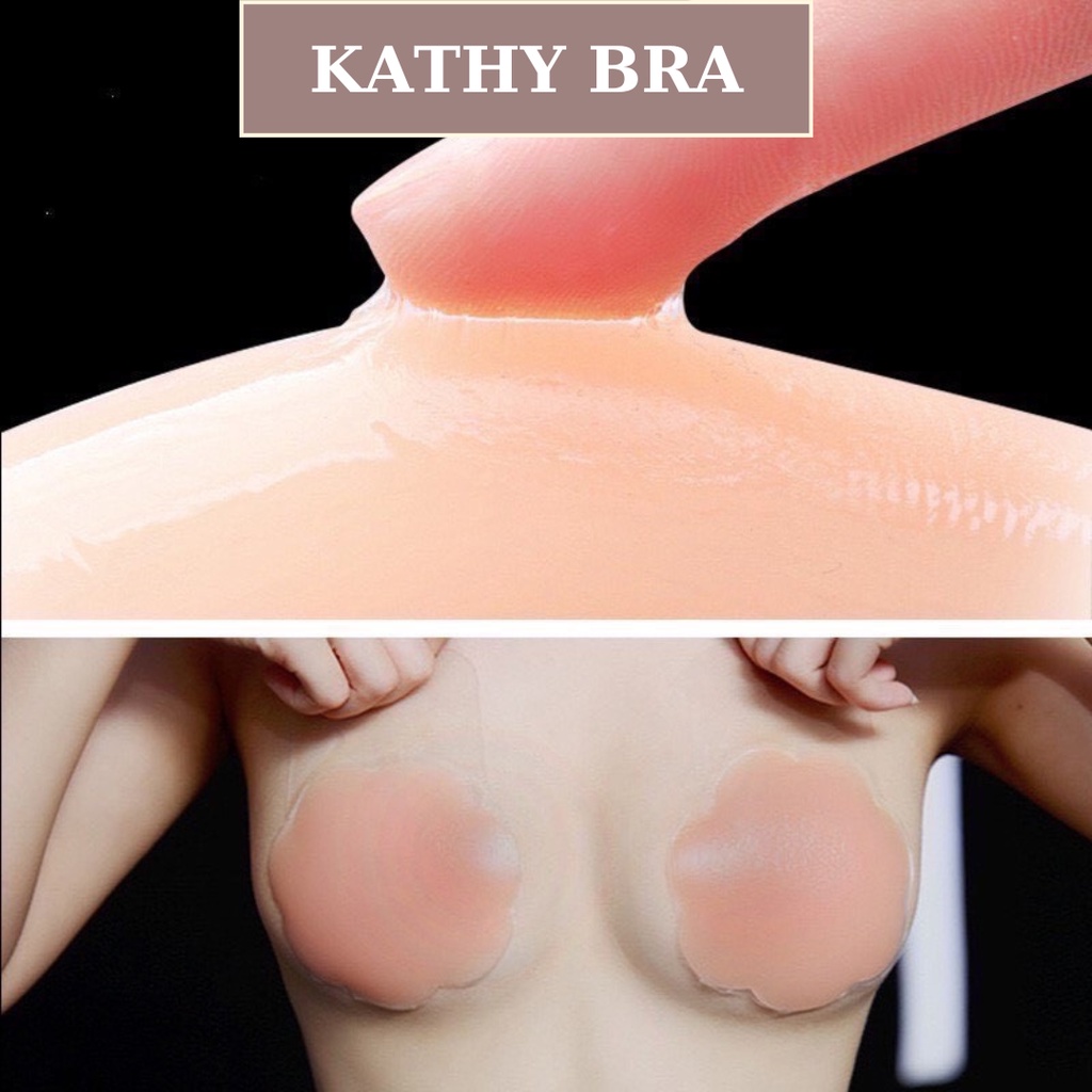 D02 Cặp Miếng Dán Ngực KATHY BRA Silicon Kéo Nâng Ngực Chống Xệ Dán Nhũ Hoa Nâng Ngực