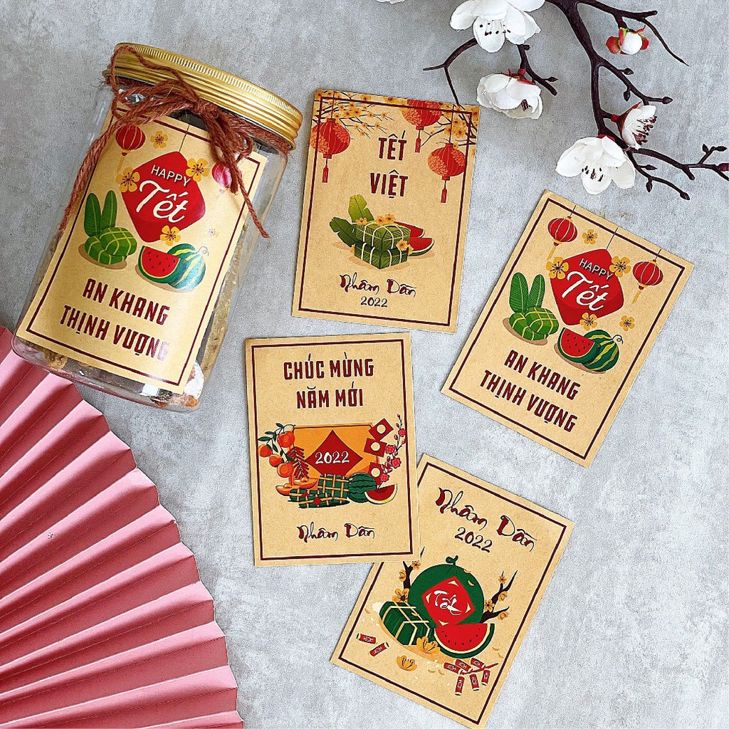 Tem Tết Kraft Decal dán Hoạ tiết - Giá tại xưởng
