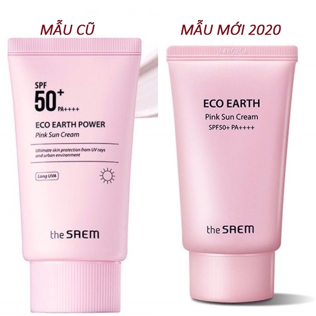Kem Chống Nắng The Saem Eco Earth Pink Sun Cream SPF50+ 50g