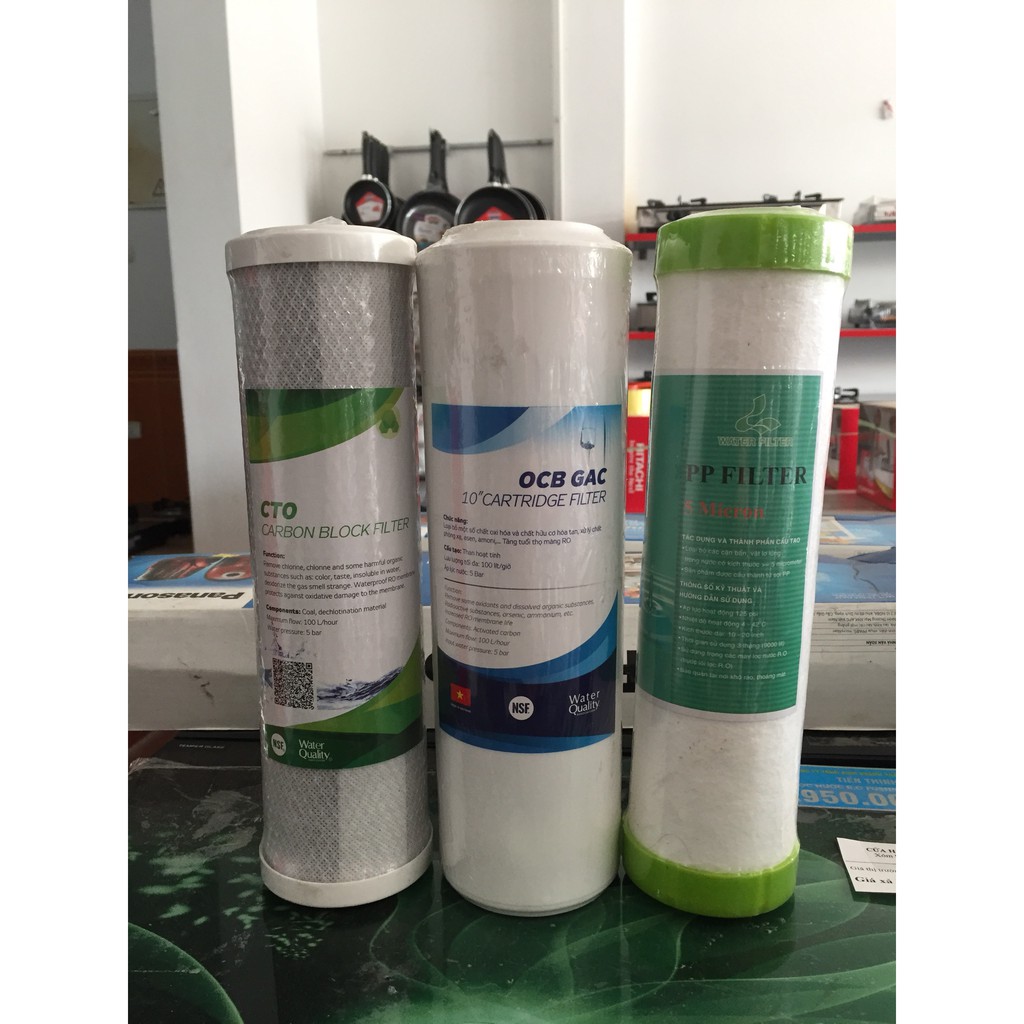 Bộ 3 lõi lọc số 1 2 3 thông thường .