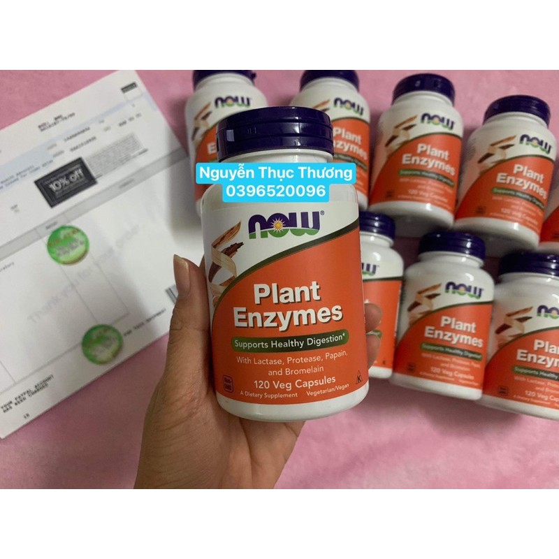 NOW Plant Enzyme mẹ uống cho con bú cho bé bất dung nạp Lactose,tiêu chảy 120 viên