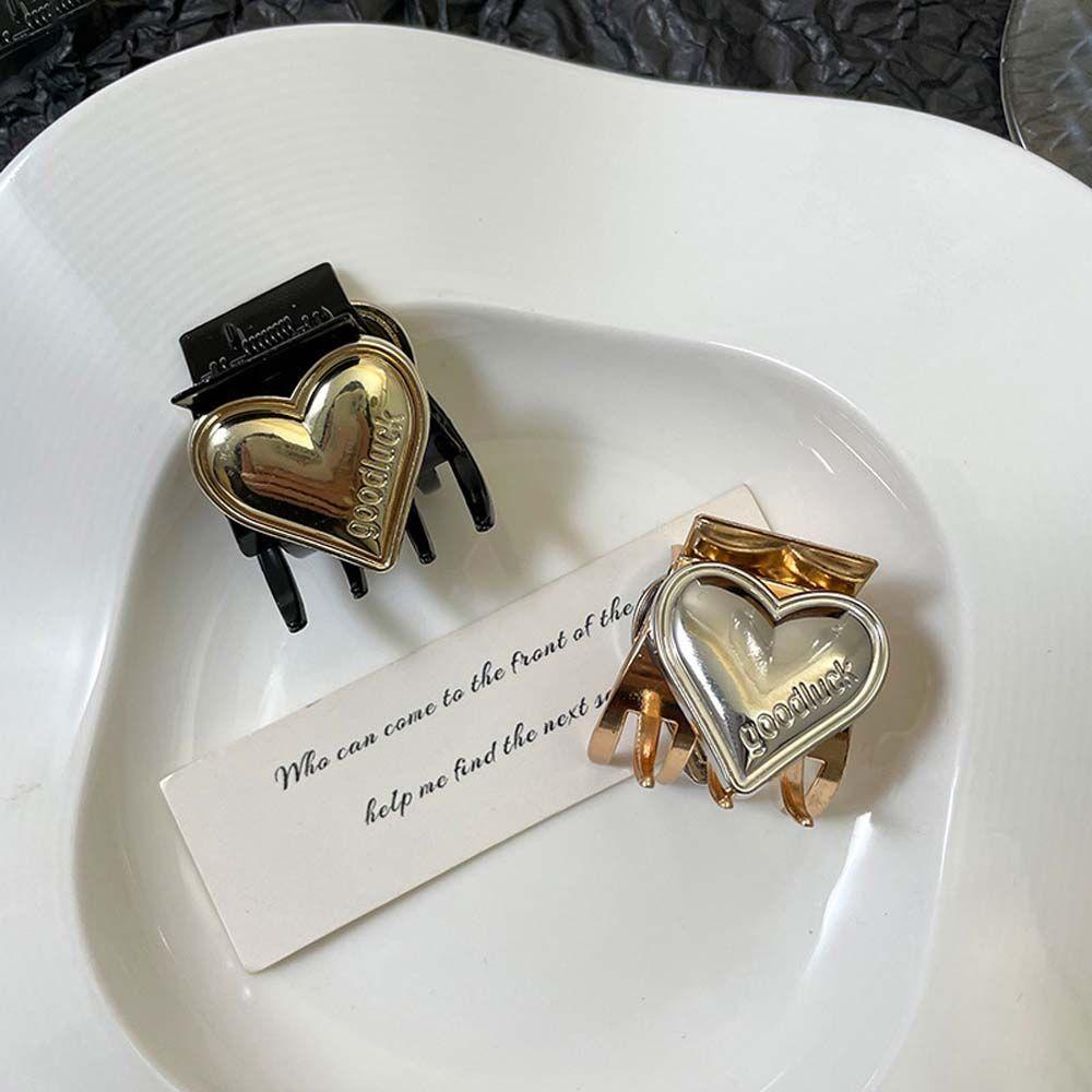 Kẹp Tóc Càng Cua Nhỏ Cố Định Tóc Đuôi Ngựa Retro Hình Trái Tim Cao Cấp WMES15H Cho Nữ