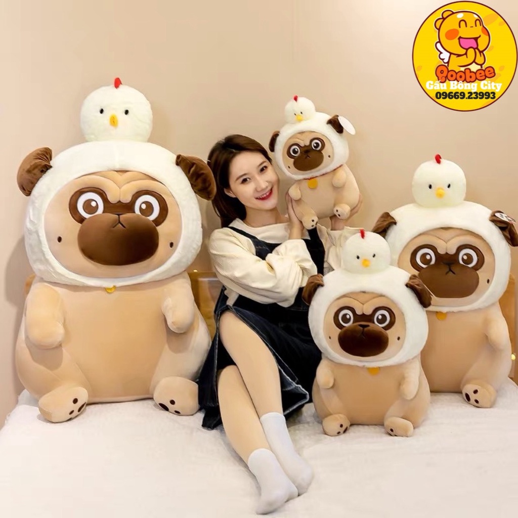 Gấu Bông Mèo - Chó nô Tài Cosplay Mũ Vịt Cao Cấp Gấu Bông City - Thú Nhồi Bông
