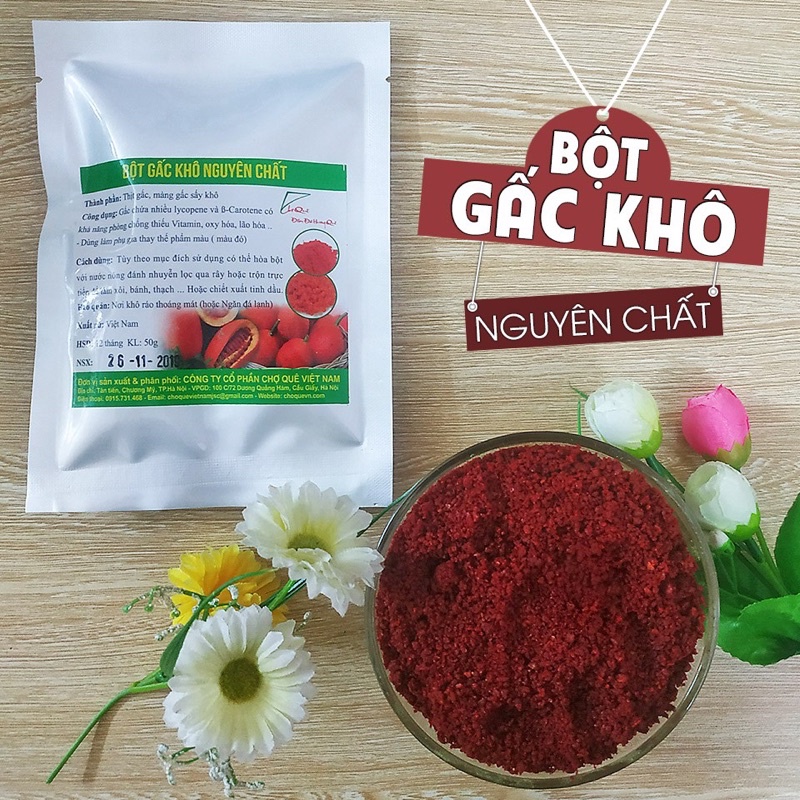 50G Bột tạo màu gấc khô, cẩm tím, dành dành, bí ngô