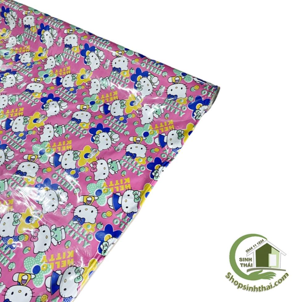 Thảm nhựa simili lót trải sàn hello kitty - Thảm nhựa PVC màu hồng - 1m² - khổ 1m
