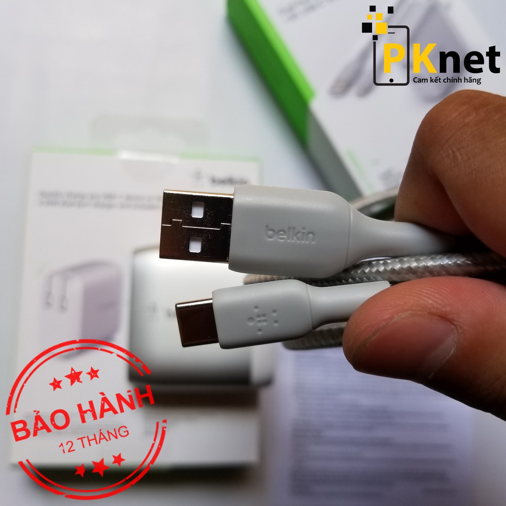 Cáp sạc type c Belkin  dài 1.5M và 1M thương hiệu Mỹ, USB to Type C.