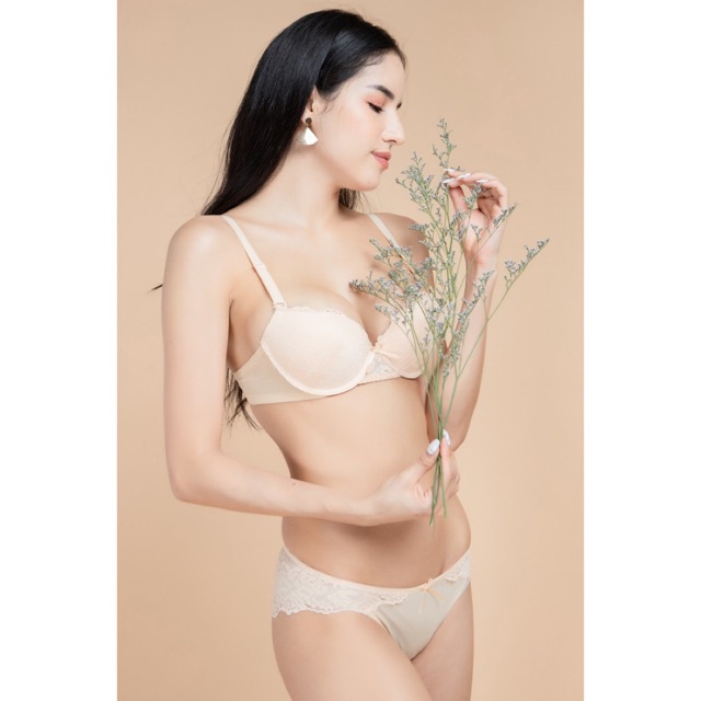 Bộ Đồ Lót Nữ Phối Ren Có Gọng Thoải Mái Gợi Cảm Da Nhạt (Mustoto MA19 MQ23)