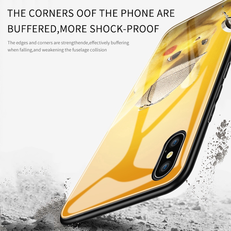 Pikachu Casing For ASUS Zenfone Max Pro M1 M2 ZB601KL ZB602KL ZB631KL ZB633KL Phone  Cute Cartoon  Glossy Tempered Glass Cover Pokemon Ốp điện thoại kính cường lực In Hình cứng Ốp lưng cho Case