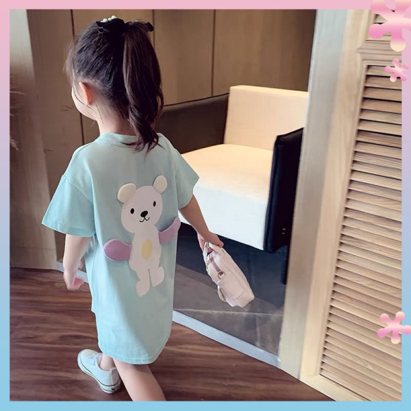 ✨✨Đầm Dài In Họa Tiết Hoạt Hình Phong Cách Hàn Quốc Thời Trang Mùa Hè Dành Cho Bé Gái 2022