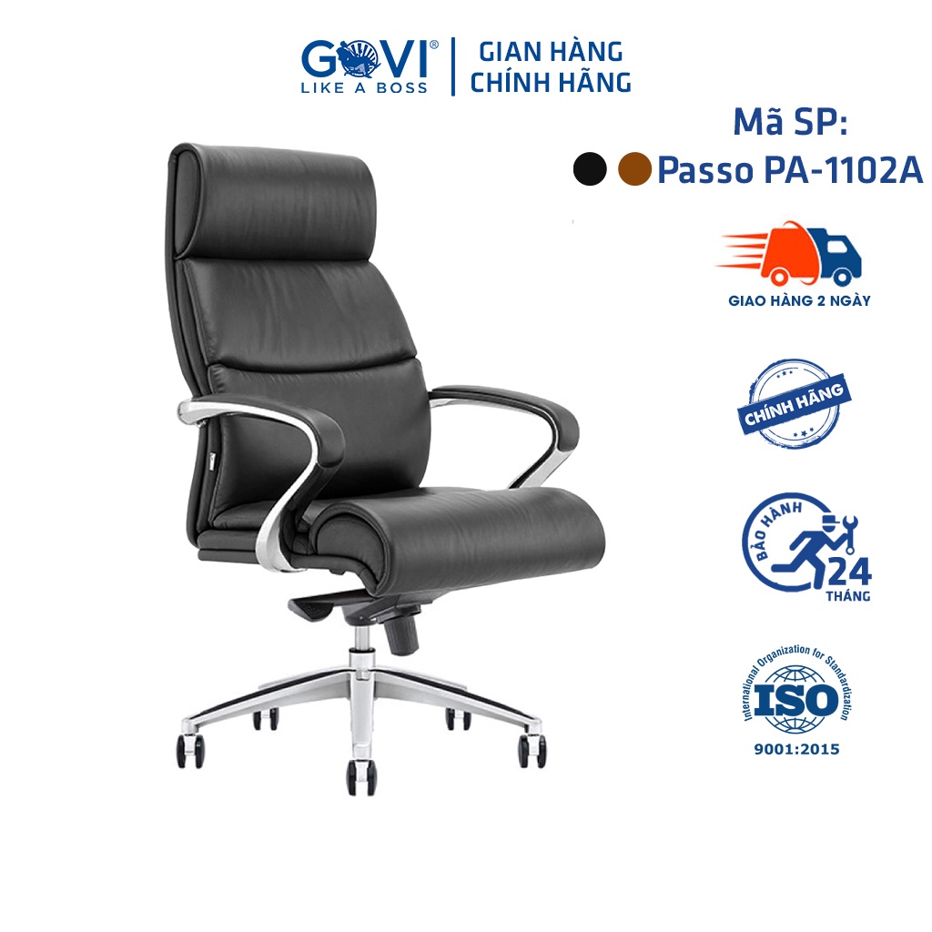 Ghế lãnh đạo GOVI Passo PA-1102A Da bò Italy nhập khẩu