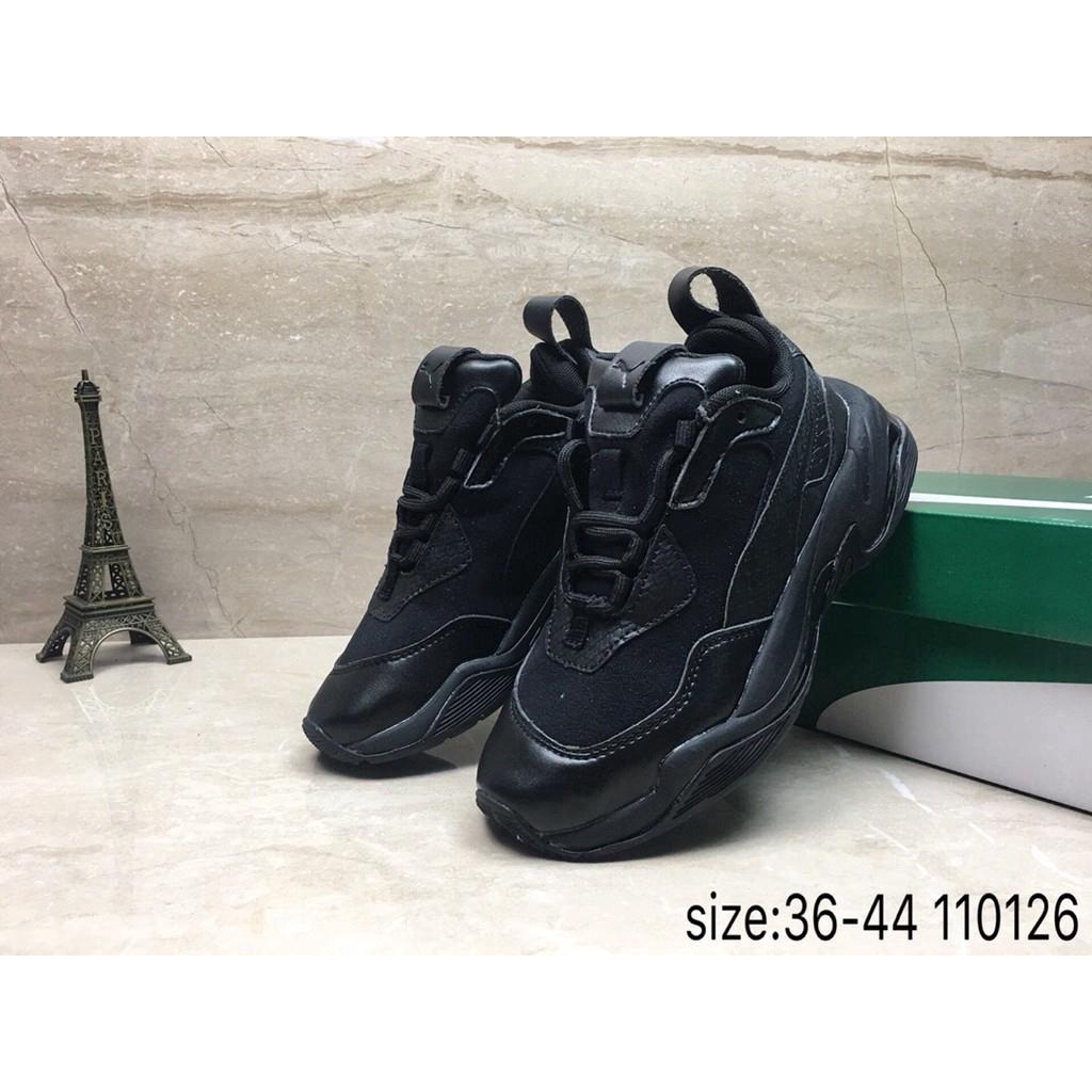 Ready Stock Puma Thunder Mới (tất cả màu đen) Giày đế dày cổ điển