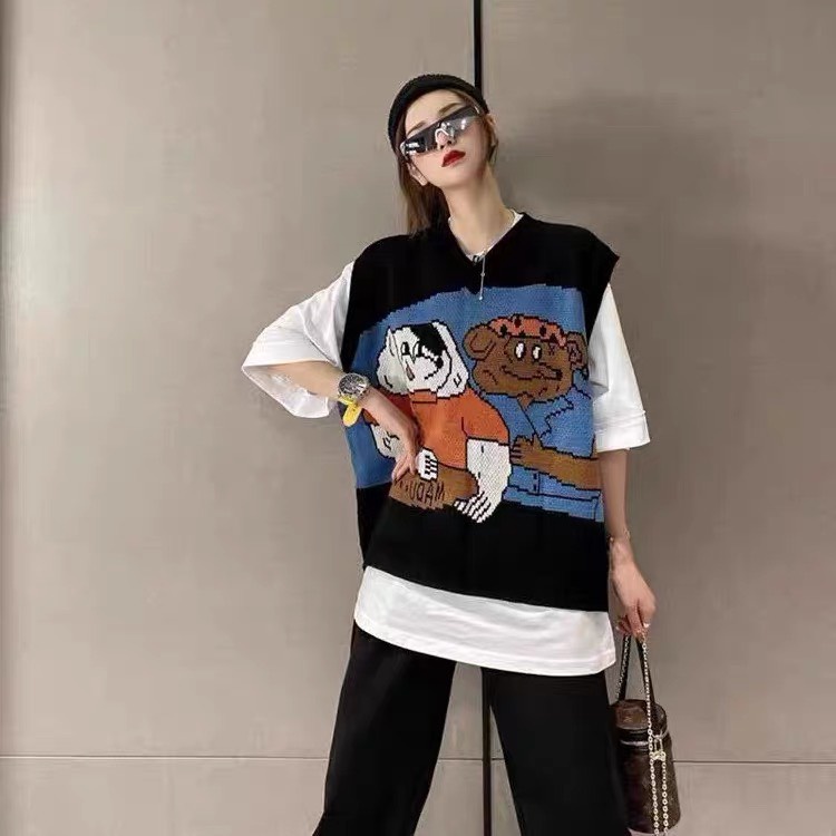 Gile Len Nữ Hàn GUMAX, Áo Len Gile Nữ Màu Sắc Vintage Form Rộng FreeSize Siêu Xinh