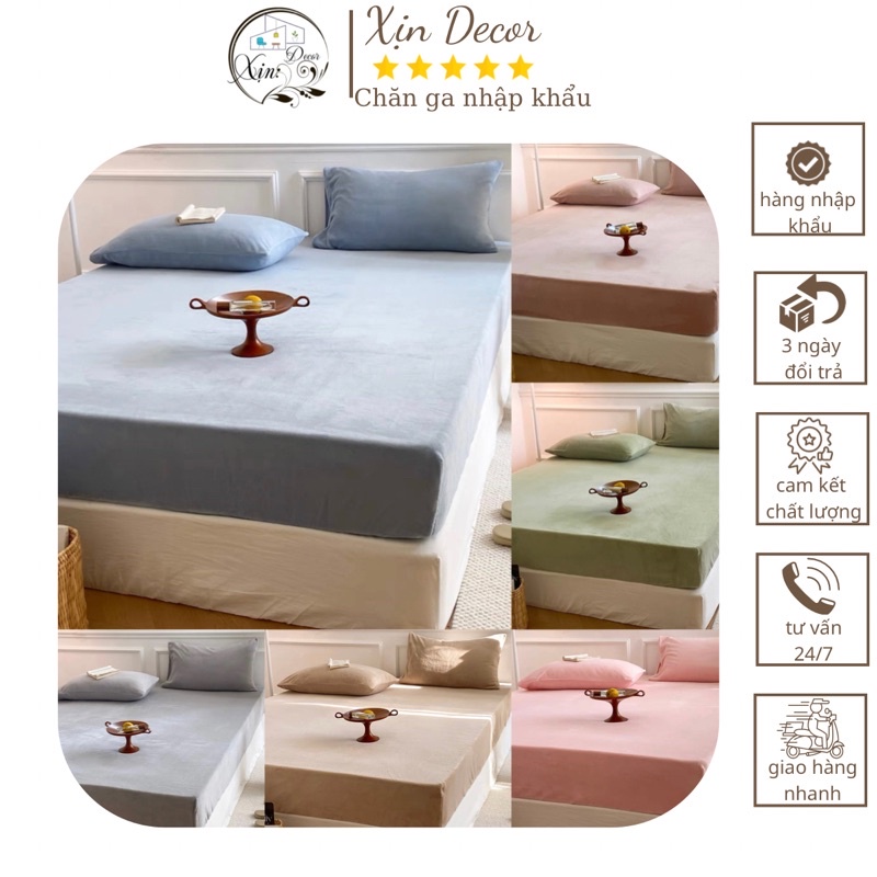 Bộ ga và vỏ gối nỉ tuyết sữa mềm mịn, gam màu Pastel nhẹ nhàng 2023